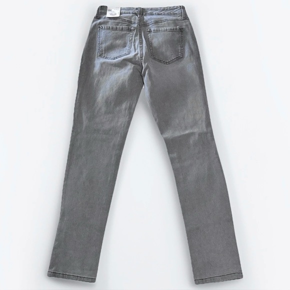 INC Denim Mid Rise Straight Jeans 2/26 Gray Fade Wash Distressed NWT - Picture 2 of 12